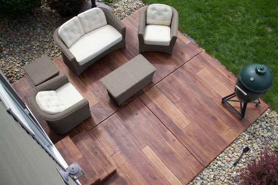 Rustic Concrete Wood Backyard Patio Rustic Concrete Wood Backyard Patio